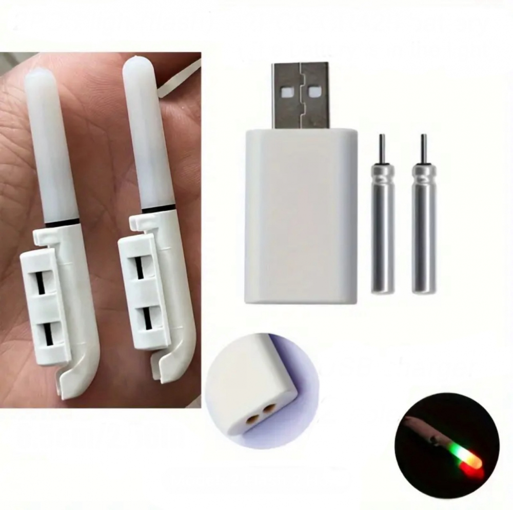 Set 2 Avertizori, Semnalizatori Inteligenti ALG™,+ 2 Acumulatori Reincarcabili,+ Incarcator dublu USB, pentru Lanseta Feeder, Pescuit de Noapte cu Schimbare de Culoare la Trasatura Pestelui,Pescuit St [16]