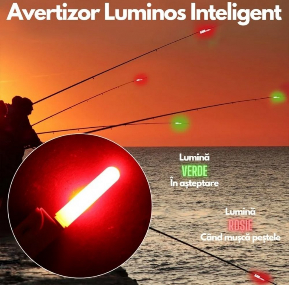 Set 2 Avertizori, Semnalizatori Inteligenti ALG™,+ 2 Acumulatori Reincarcabili,+ Incarcator dublu USB, pentru Lanseta Feeder, Pescuit de Noapte cu Schimbare de Culoare la Trasatura Pestelui,Pescuit St [4]