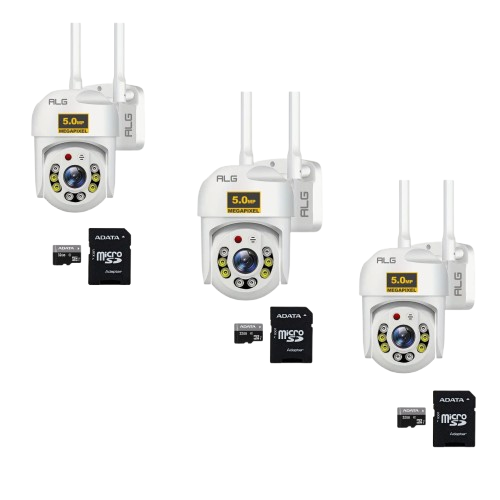 Set 3x Camere Supraveghere 5MP, ALG™ + CARD 32GB , Aplicatie YCC 365 Plus, 63 LED HD 2 Antene,Rezista la Ploaie si Inghet, Alb [1]