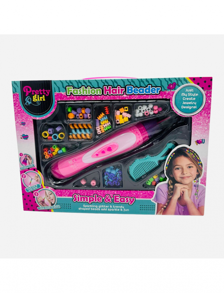 Set de margele si accesorii pentru par cu dispozitiv special pentru aplicare usoara, Fashion Hair Beader [1]
