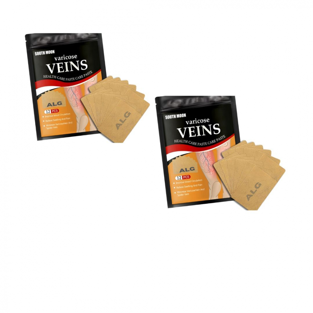 Set x 2 Pachete Plasturi Pentru Varice (vene varicoase), ALG™ , Senzatia de Picioare Grele si Obosite, din plante naturale,dimensiuni 7x10 cm, Pachet 12 Bucati [1]