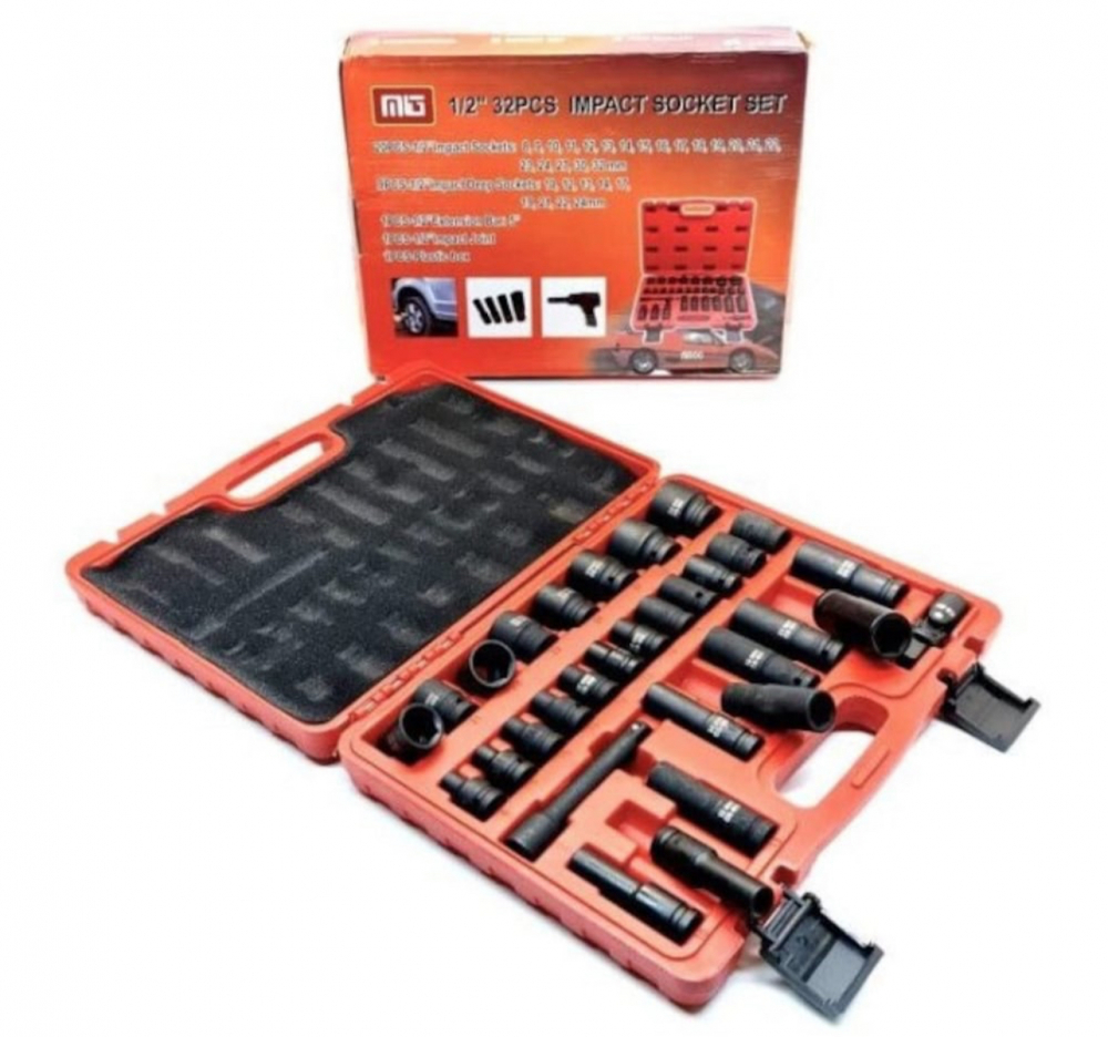 Trusa Chei Tubulare ALG™, de Impact, Chei Lungi si Scurte 1/2" ,set 32 piese, material CR-Mo, prelungitor 12,5 cm, cutie depozitare inclusa [5]