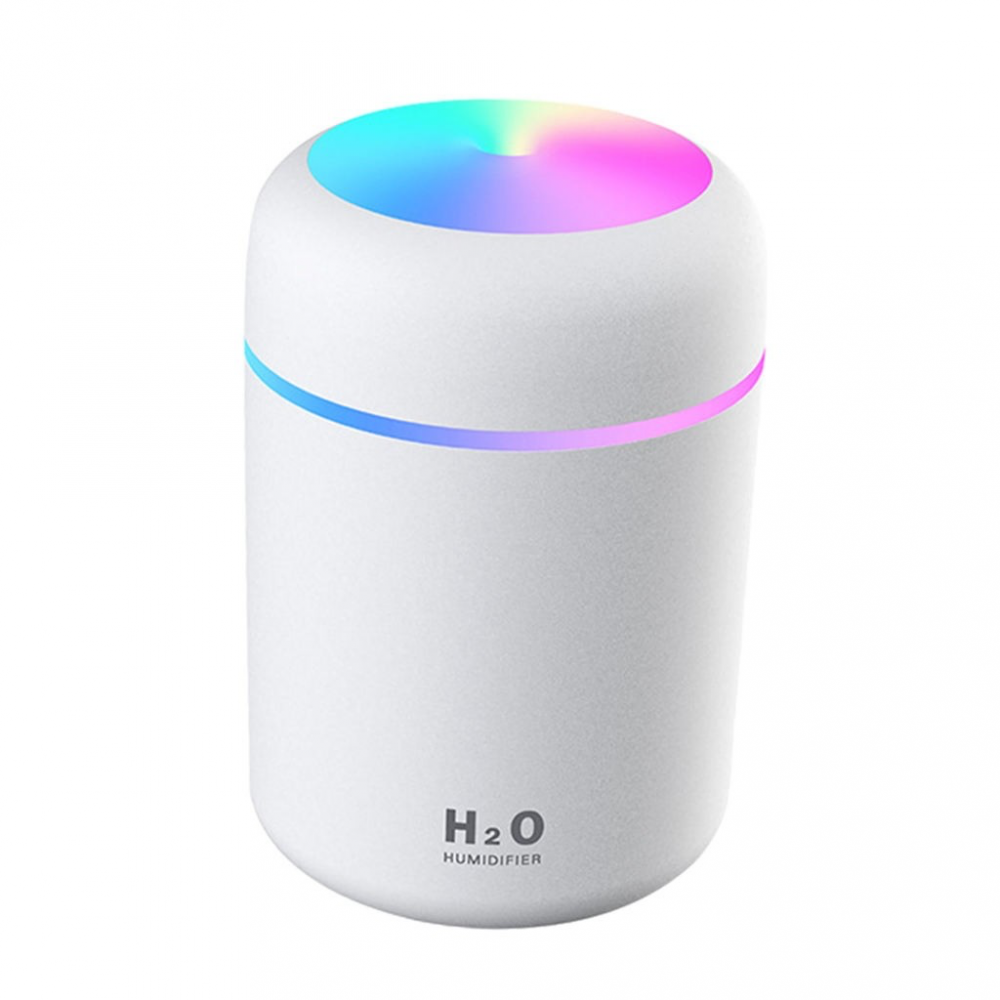 Umidificator de aer cu difuzor aromaterapie, ultrasunete, pentru casa, birou si masina, 300 ml, Alb [1]