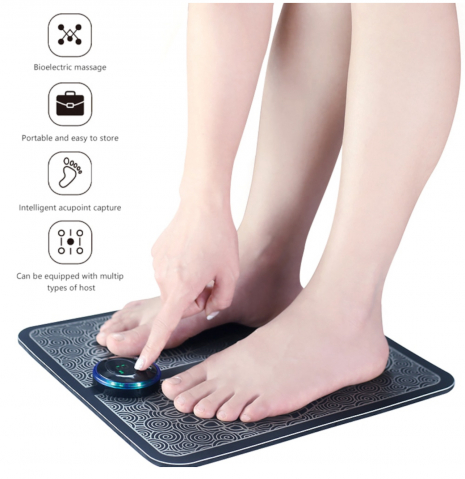 Aparat Masaj Picioare ALG™, Incarcare USB, Electrostimulare,Imbunatatirea Circulatiei, Negru/Alb, 19 niveluri de intensitate [3]