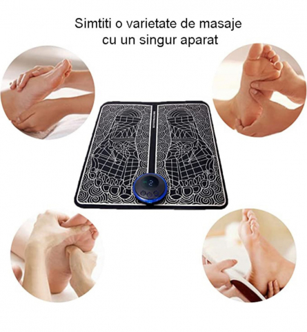Aparat Masaj Picioare ALG™, Incarcare USB, Electrostimulare,Imbunatatirea Circulatiei, Negru/Alb, 19 niveluri de intensitate [11]