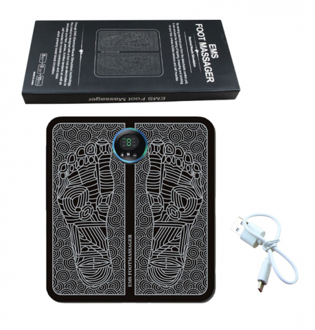 Aparat Masaj Picioare ALG™, Incarcare USB, Electrostimulare,Imbunatatirea Circulatiei, Negru/Alb, 19 niveluri de intensitate [1]