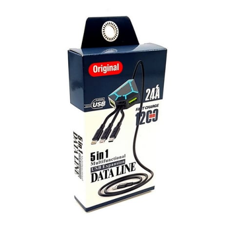 PROMOTII - CABLU DE DATE 5 in 1 USB Expansion Fast-2,4 A-ALB