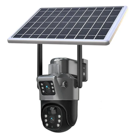 Camera De Supraveghere Cu Panou Solar,4G,Senzor De Miscare,Lentile Duble,4G HD 8MP [1]