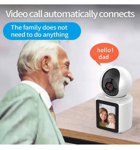 Camera de Supraveghere Smart, ALG™, 360 grade, Full HD, Video Bidirectional, Audio Bidirectional, Viziune Nocturna, Detectare a Miscarii, Monitorizare Audio pentru Copii/Batrani/Bona, Alb [2]