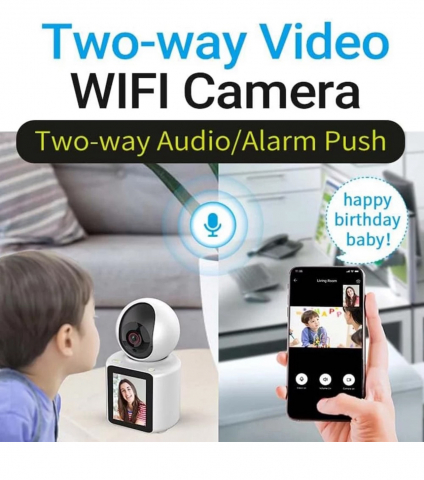 Camera de Supraveghere Smart, ALG™, 360 grade, Full HD, Video Bidirectional, Audio Bidirectional, Viziune Nocturna, Detectare a Miscarii, Monitorizare Audio pentru Copii/Batrani/Bona, Alb [1]