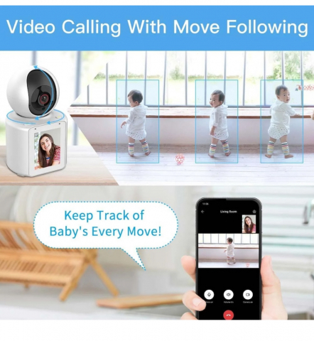 Camera de Supraveghere Smart, ALG™, 360 grade, Full HD, Video Bidirectional, Audio Bidirectional, Viziune Nocturna, Detectare a Miscarii, Monitorizare Audio pentru Copii/Batrani/Bona, Alb [3]