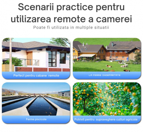Camera SupraveghereVideo cu Panou Solar si cartela SIM, ALG™, conexiune 4G, FULL HD, panou solar 7,5W acumulatori inclusi 8000mah, intelligent tracking, PTZ, Micro SD, Rotire, Alarma miscare, excelent [2]