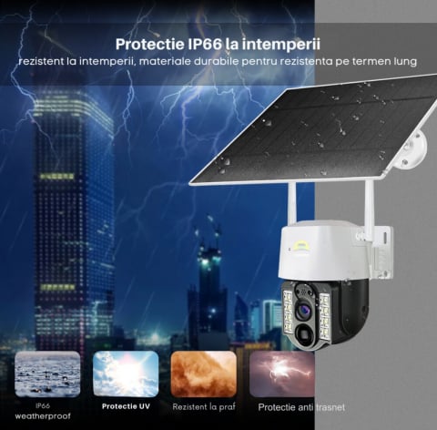 Camera SupraveghereVideo cu Panou Solar si cartela SIM, ALG™, conexiune 4G, FULL HD, panou solar 7,5W acumulatori inclusi 8000mah, intelligent tracking, PTZ, Micro SD, Rotire, Alarma miscare, excelent [3]