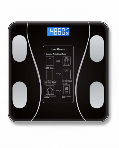 Cantar Electronic Inteligent Cu Aplicatie Smart, Corporal, Ecran Digital Iluminat, Termometru, Suporta Maxim 180 Kg, Baterii, Negru [8]