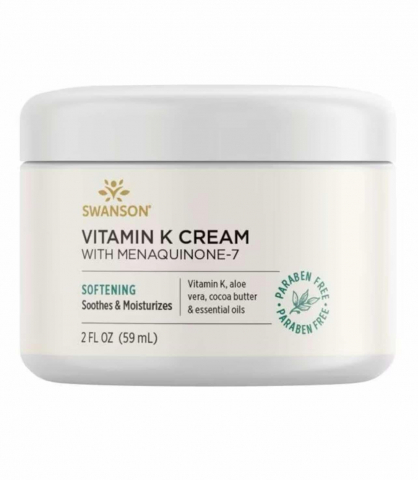 Suplimente Alimentare - Cremă hHdratantă pentru Varice, Pielea cu Vene Vizibile, Cearcăne si Riduri. Crema de vitamina K cu Menaquinona-7 60 ml Swanson Health Products