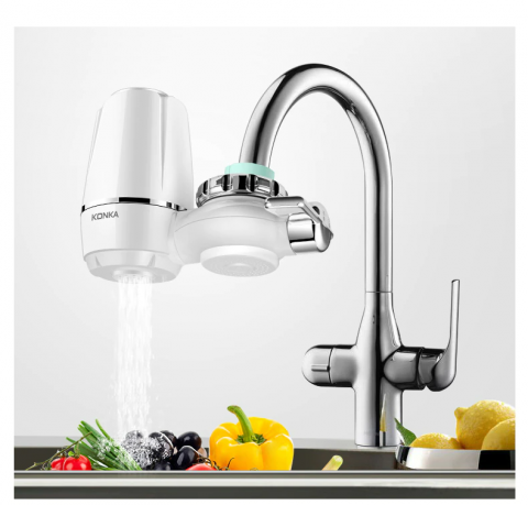 Filtru Purificator Apa ALG™ , pentru chiuveta,Antibacterian, Atasabil, Cu robinet ,Alb [2]