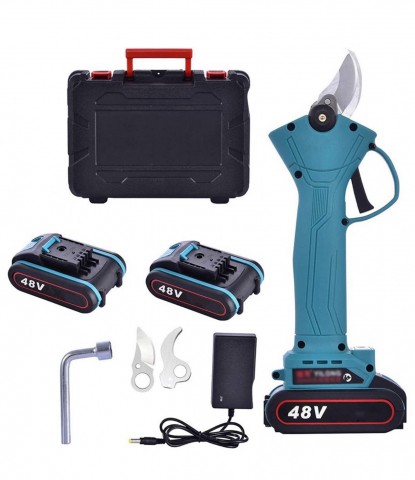 Foarfeca Electrica Portabila pentru Gradinarit ALG™, 2 Acumulatori, Lama din Otel Carbon, 1 Incarcator, design modern, accesorii incluse si valiza de transport [9]