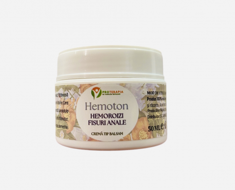 Suplimente Alimentare - HemaTon 50 ml - Crema pentru Hemoroizi si Fisuri Anale cu Plante Medicinale, Ceară de Albine și Rășină de Brad, Efect in 24h, POTERAPIA