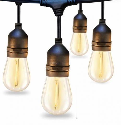 Instalatie Tip Ghirlanda Interior/Exterior/Gradina/Terasa, Becuri Tip Bulb, Lumina Calda, Interconectabila, Temperatura Culoare 3000K, Rezistenta La Apa, Cu Alimentare La Priza, 10 Metri [1]