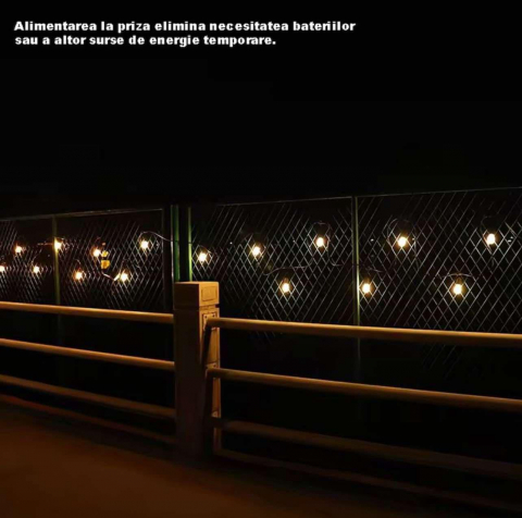 Instalatie Tip Ghirlanda Interior/Exterior/Gradina/Terasa, Becuri Tip Bulb, Lumina Calda, Interconectabila, Temperatura Culoare 3000K, Rezistenta La Apa, Cu Alimentare La Priza, 10 Metri [3]