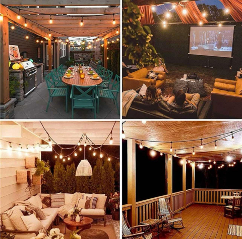Instalatie Tip Ghirlanda Interior/Exterior/Gradina/Terasa, Becuri Tip Bulb, Lumina Calda, Interconectabila, Temperatura Culoare 3000K, Rezistenta La Apa, Cu Alimentare La Priza, 10 Metri [11]
