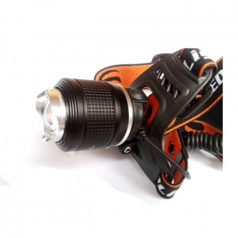 Lanterna de cap cu Led +2 acumulatori+incarcator auto+incarcator auto,LED tip XML-T6 cu lupa si Zoom dimmer pentru focalizare, profesionala,rezistenta la apa,lumina alb rece,4 moduri lumina [3]