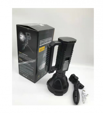 Lanterna Multifunctionala, ALG™Reincarcabila, Incarcare USB, LED, 4 Moduri De Iluminat, indicator baterie, 4800mAh, POWER BANK, Trepied, Negru [3]