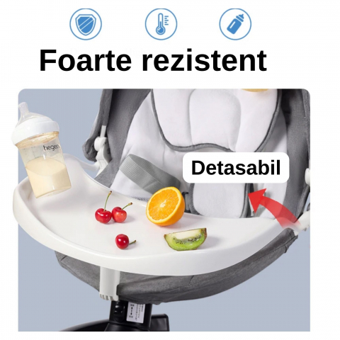 Leagăn Electric Bebeluși, Little Bird Balansoar pentru Bebe cu trepte de legănare, plasă protecție, conexiune Bluetooth, Telecomandă,USB, Jucării și Melodii ,Albastru [4]