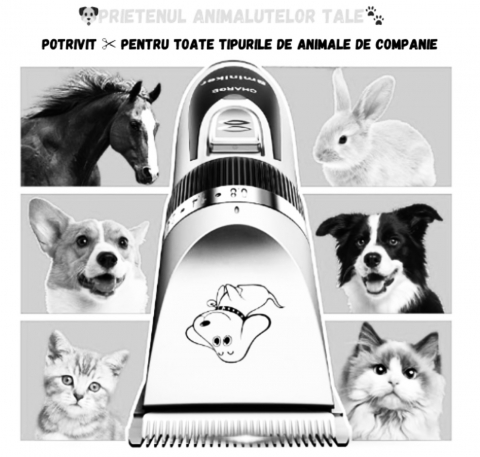 Masina Profesionala ALG™ Pentru Tuns Caini si Animale de Companie,Fata Fir, cu Acumulator si Accesorii Incluse, Autonomie 120 minute [4]