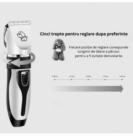 Masina Profesionala ALG™ Pentru Tuns Caini si Animale de Companie,Fata Fir, cu Acumulator si Accesorii Incluse, Autonomie 120 minute [5]