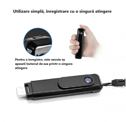 Mini Camera Spion ALG™, Cu Reportofon, Lentila Fotosensibila, tehnologie super rezolution, Autonomie Ridicata, 8 ore, Incarcare rapida, Sensibilitate ridicata la sunet pe distante mari, Inregistrare   [10]