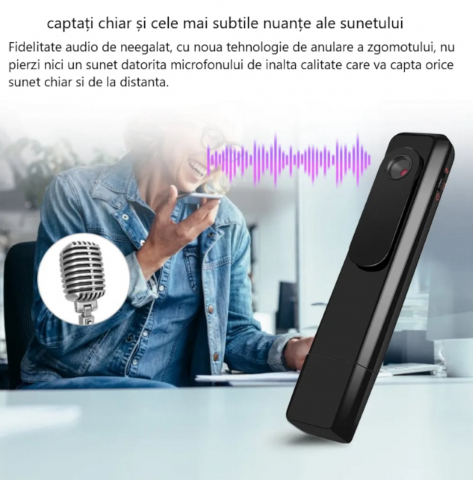 Mini Camera Spion ALG™, Cu Reportofon, Lentila Fotosensibila, tehnologie super rezolution, Autonomie Ridicata, 8 ore, Incarcare rapida, Sensibilitate ridicata la sunet pe distante mari, Inregistrare   [7]