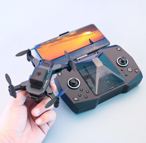 Mini Drona KY, rezolutie 4K ,Dual HD Camera de control de la distanță,evitare obstacole, accesorii incluse,Negru [13]