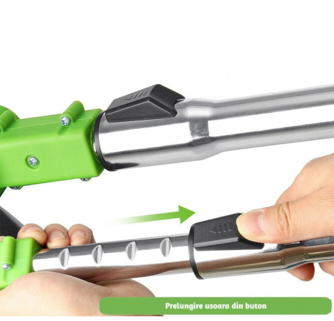Motocoasa Electrica ALG™, pentru taiat iarba, extensibila, 2 Acumulatori, Accesorii incluse, maner reglabil protectie lama 800 W, 18 000 RPM, Verde [7]