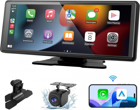 Alte produse - Navigatie Auto Multimedia ALG™, Display 10.27 inch, Apple Carplay si Android Auto wireless, Camera frontala si Camera marsarier inclusa, Bluetooth, Touchscreen, Negru