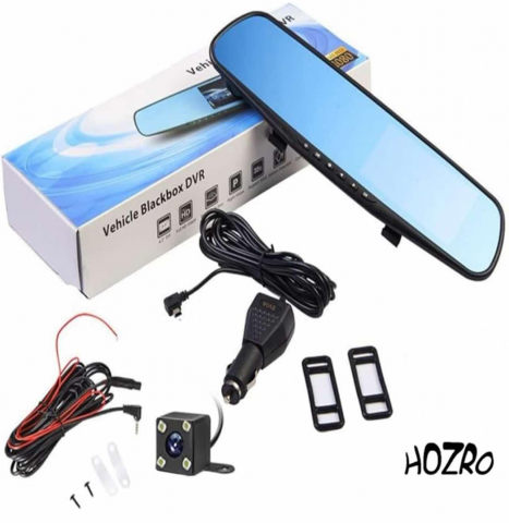 Oglinda cu camera auto DVR, dubla(fata/spate), FullHD 1080p, Display 4,3", Unghi larg filmare [6]