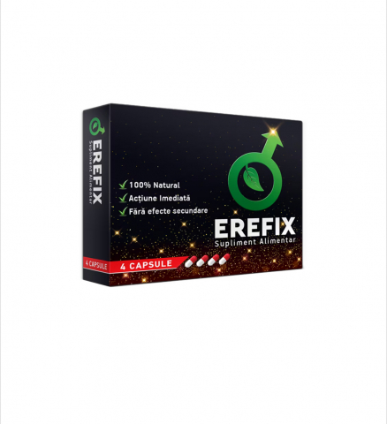 Suplimente Alimentare - Pastile pentru potenta EREFIX, erectie si ejaculare precoce, cresterea apetitului sexual, formula 100% naturala cu efect rapid, 4 capsule