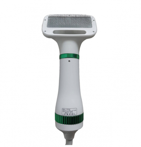 Perie cu Uscator ALG™, pentru Caini/Pisici si alte Animale de Companie , 2 in 1cu 3 moduri de Uscare, Zgomot Redus, 300W, Cablu 1.5m, Alb-Verde