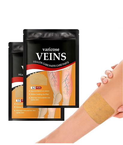 Ingrijirea Pielii - Plasturi Pentru Varice, Pachet 12 bucati (Vene Varicoase), ALG™ , Senzatia de Picioare Grele si Obosite, din Plante Naturale,Dimensiuni 7x10 cm