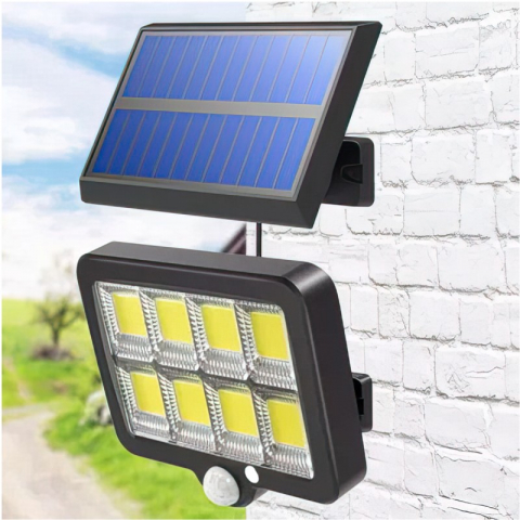 Proiector solar 160 LED 8 COB senzor de lumina si miscare,telecomanda,rezistent la apa si inghet [1]