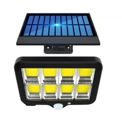 CASA & GRADINA - Proiector solar 160 LED 8 COB senzor de lumina si miscare,telecomanda,rezistent la apa si inghet