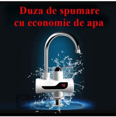 Robinet Electric ALG™ Instant cu Incalzire Instantanee a Apei, Afisaj LCD al Temperaturii, cu Montare Chiuveta, Alb [12]