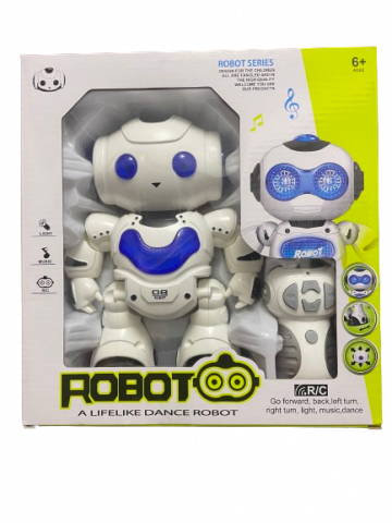 Accesorii Copii - Robot cu radio-comanda, Robots RC Smart,Functii multiple,Alb cu albastru sau rosu