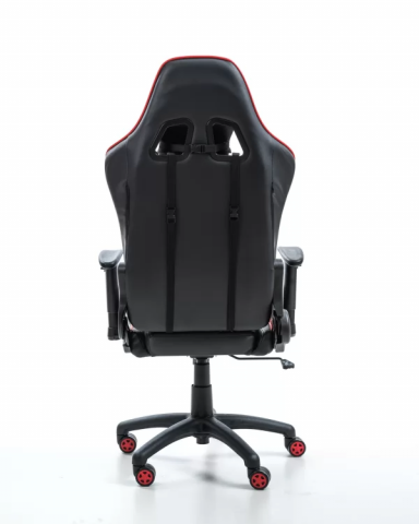 Scaun Gaming PRO KING Size, Cadru Otel, Piele Sintetica – negru cu rosu [5]