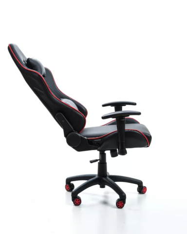 Scaun Gaming PRO KING Size, Cadru Otel, Piele Sintetica – negru cu rosu [6]