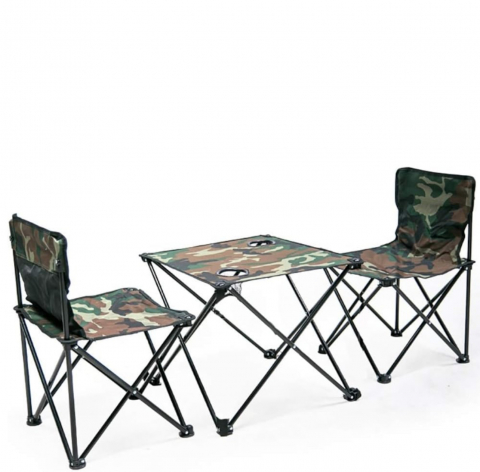 Set 1 Masa cu 2 Scaune, ALG™ , Pentru Camping Pliabile Model Army Geanta Inclusa [3]