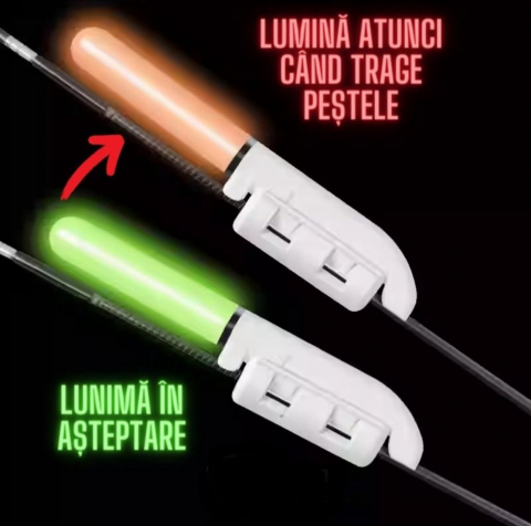 Set 2 Avertizori, Semnalizatori Inteligenti ALG™,+ 2 Acumulatori Reincarcabili,+ Incarcator dublu USB, pentru Lanseta Feeder, Pescuit de Noapte cu Schimbare de Culoare la Trasatura Pestelui,Pescuit St [4]