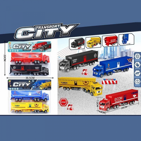 UNIVERSUL COPIILOR - Set 2 Tir-uri, City Transporter, pull-back action