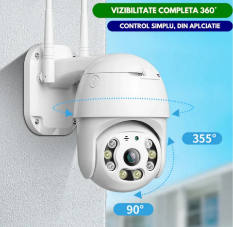 Set 3x Camere Supraveghere 5MP, ALG™ + CARD 32GB , Aplicatie YCC 365 Plus, 63 LED HD 2 Antene,Rezista la Ploaie si Inghet, Alb [3]
