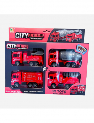 UNIVERSUL COPIILOR - Set 4 camioane de pompieri City Fire